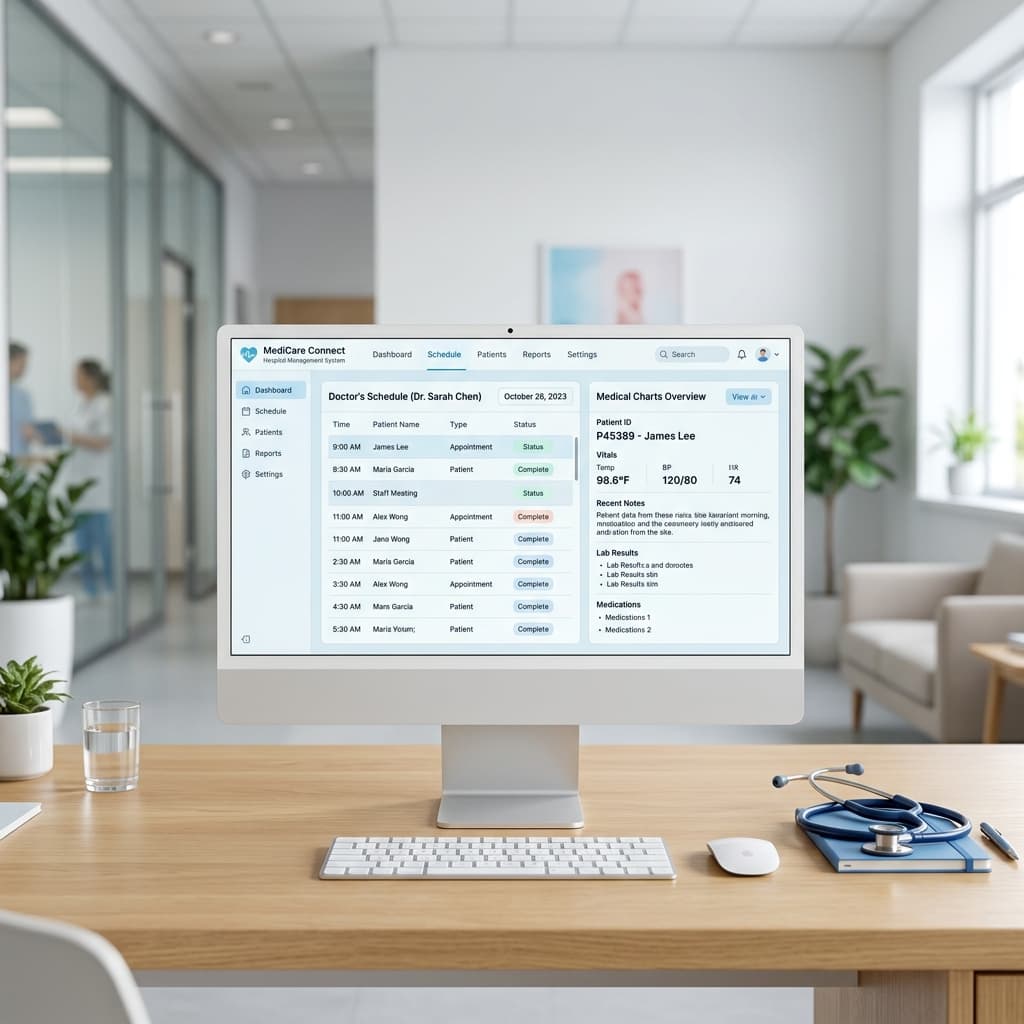 Novit HIS Medical Screen Dashboard